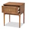 Baxton Studio Ramiel MidCentury Modern Ash Walnut Finished Wood and Rattan 1Drawer Nightstand 215-12425-ZORO - alternate 3